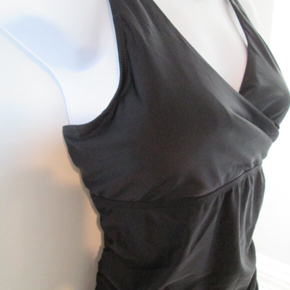 Jones NY 1 PC Swimsuit Wrap Bodice Shirred Front Sz XL - Picture 5 of 6